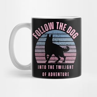 Follow the dog into the twilight of adventure. Mug